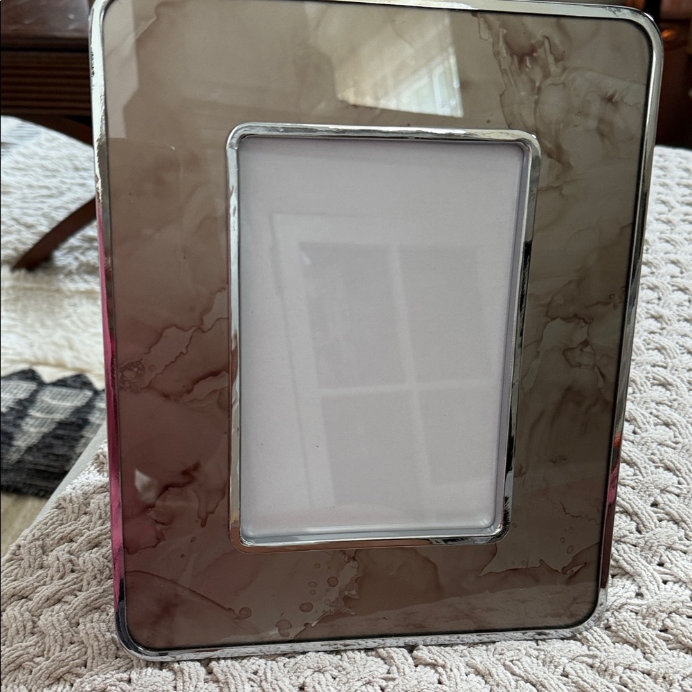 West Elm Silver and Black Marble Frame